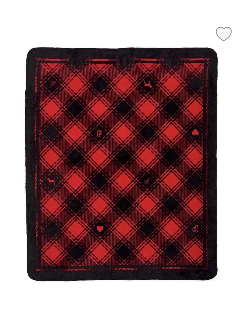 PINK Victoria's Secret Red and Black Plaid Blanket throw